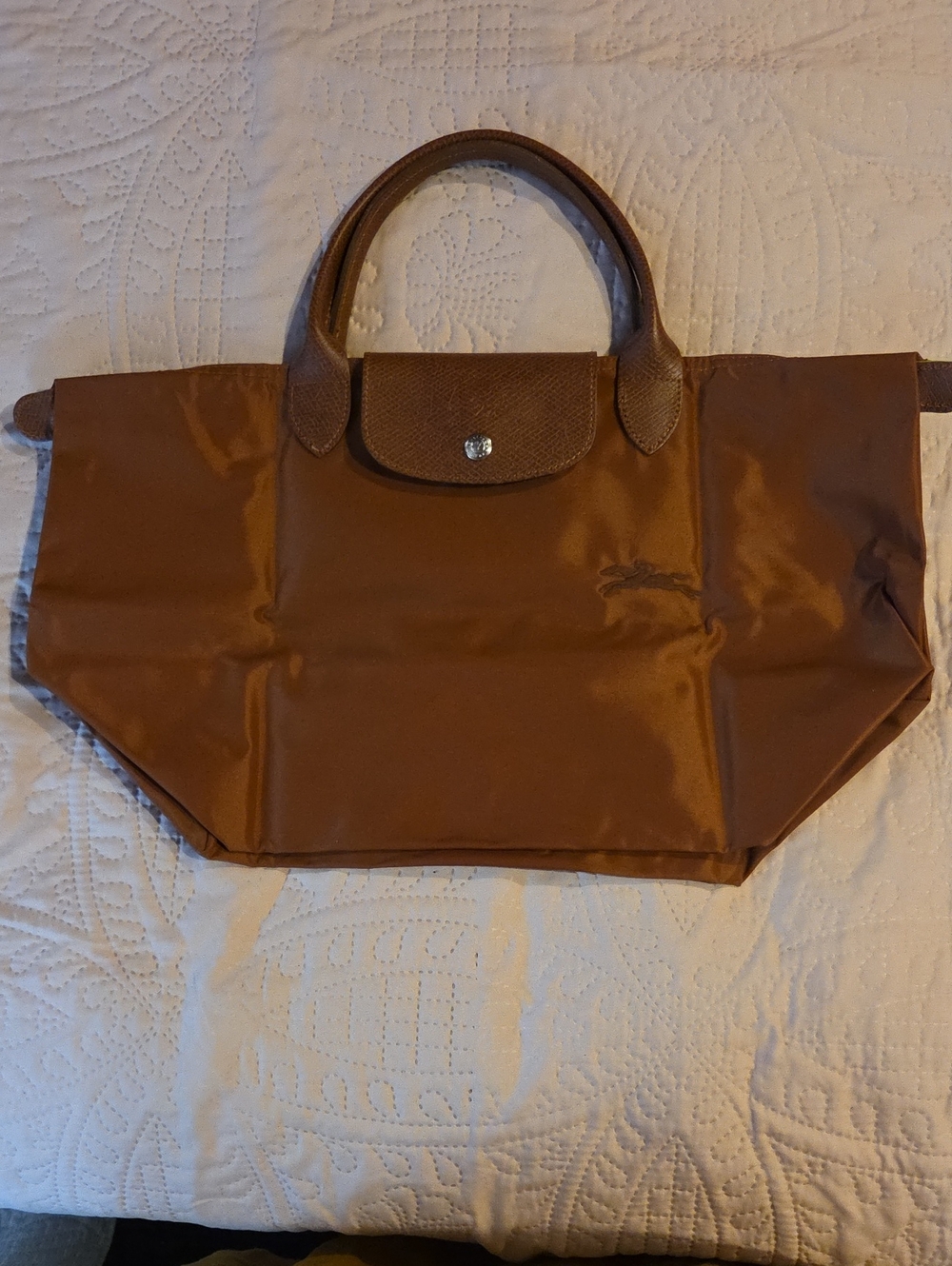 Longchamp Classic Brown Women's Tote Bag with Top Handles